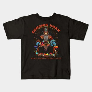 Funny Genghis Khan, World Domination Zen Meditation Kids T-Shirt